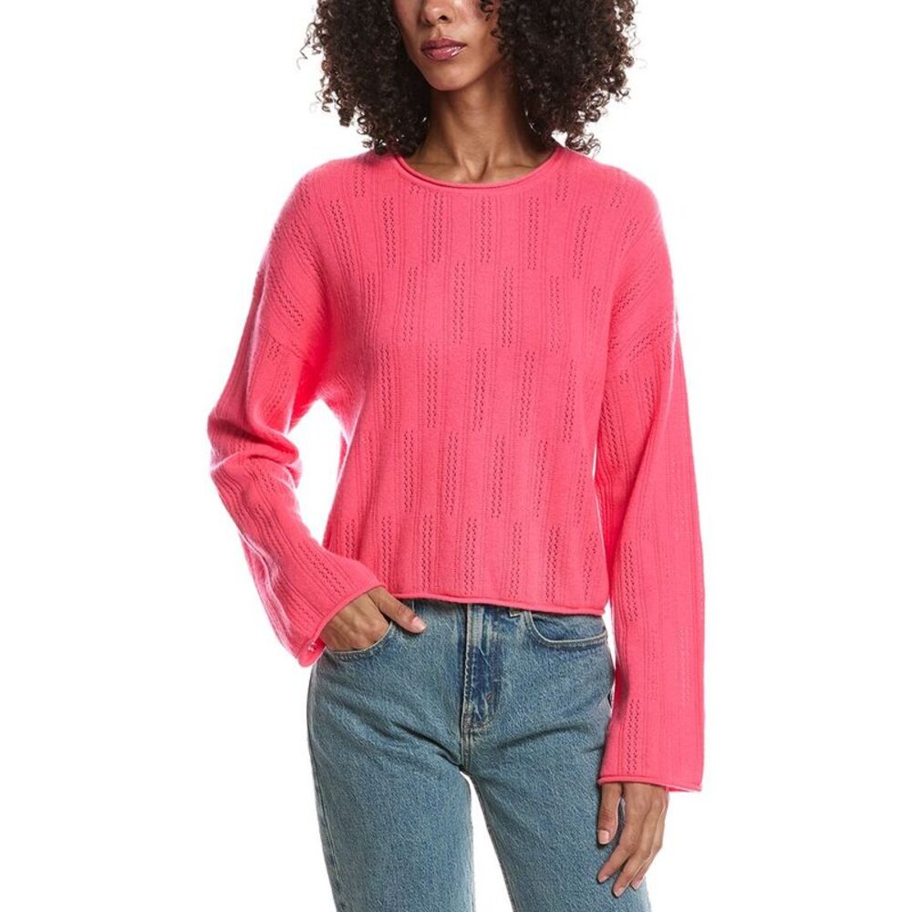 Brodie Cashmere Womens  Lanny Ladder Top, Pink